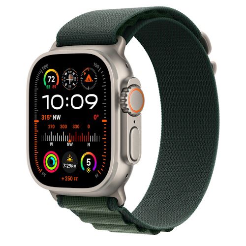 Bracelete Loop Alpine Apple para Apple Watch Ultra 49mm M - Verde Escuro Titânio Natural Online Sale