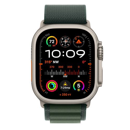 Bracelete Loop Alpine Apple para Apple Watch Ultra 49mm M - Verde Escuro Titânio Natural Online Sale