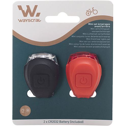 Conjunto de Luzes de Bicicleta Wayscral Danteira e Traseira - Preto e Vermelho Online Sale