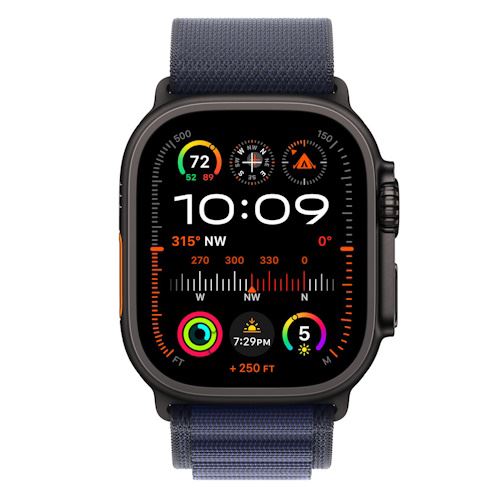 Bracelete Loop Alpine Apple para Apple Watch Ultra 49mm L - Azul Navy Titânio Preto For Cheap